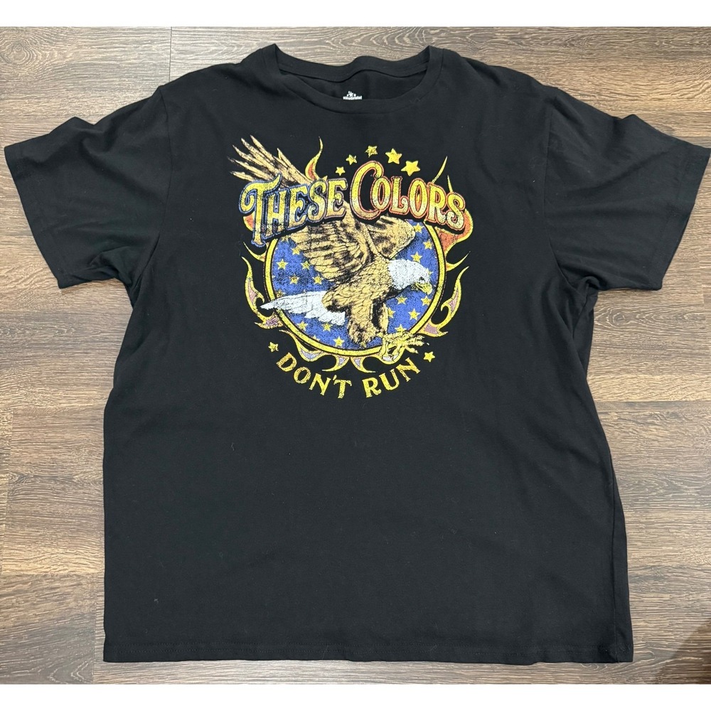Celebrate Patriotic These Colors Don't Run Eagle T-Shirt Mens XL Black